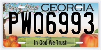 GA license plate PWQ6993
