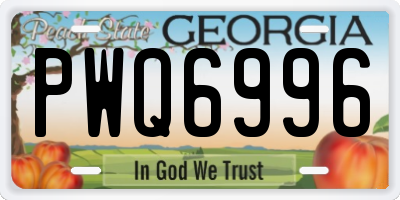 GA license plate PWQ6996