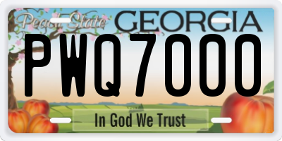 GA license plate PWQ7000