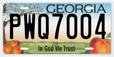 GA license plate PWQ7004