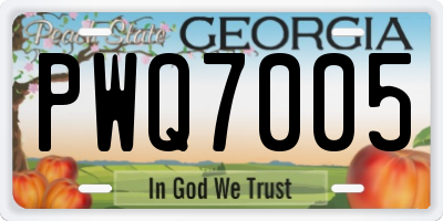 GA license plate PWQ7005
