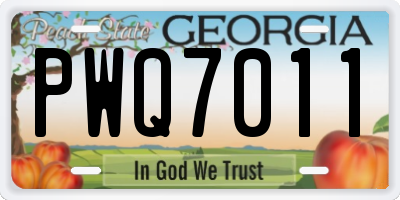 GA license plate PWQ7011