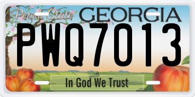 GA license plate PWQ7013