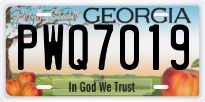 GA license plate PWQ7019