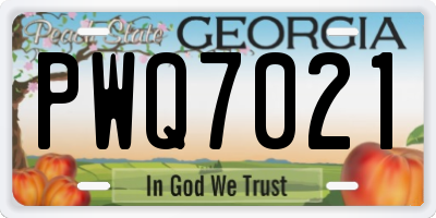 GA license plate PWQ7021