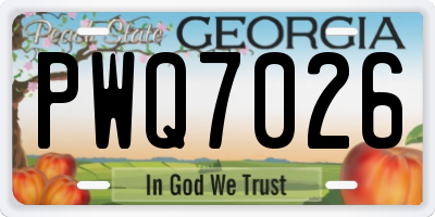 GA license plate PWQ7026
