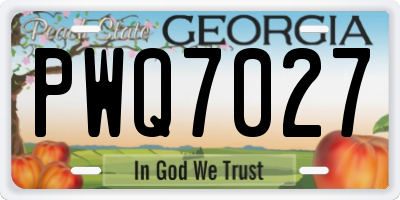 GA license plate PWQ7027