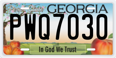GA license plate PWQ7030