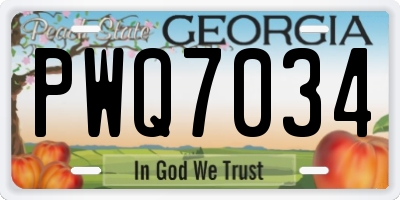 GA license plate PWQ7034