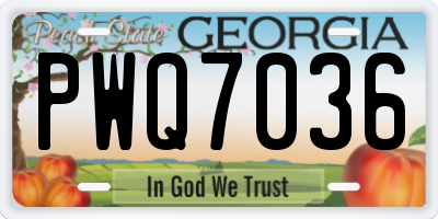 GA license plate PWQ7036