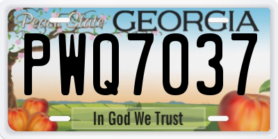 GA license plate PWQ7037