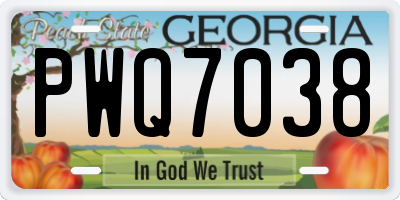 GA license plate PWQ7038