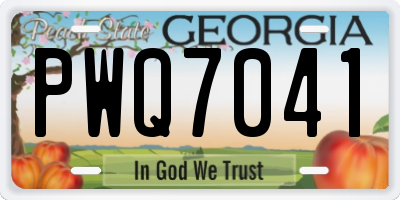 GA license plate PWQ7041