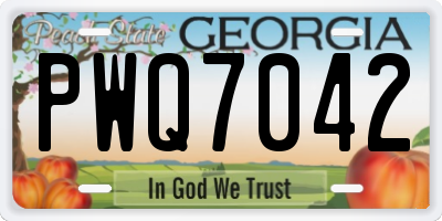 GA license plate PWQ7042