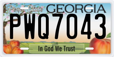 GA license plate PWQ7043
