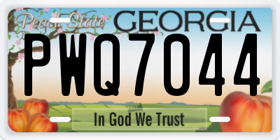 GA license plate PWQ7044