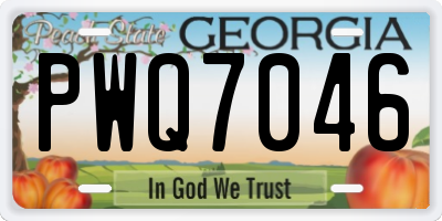 GA license plate PWQ7046
