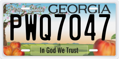 GA license plate PWQ7047