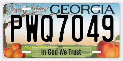 GA license plate PWQ7049
