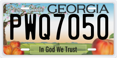 GA license plate PWQ7050