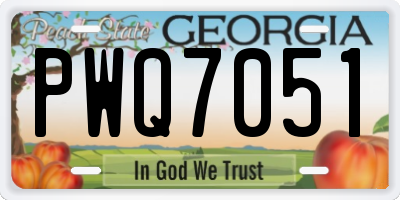 GA license plate PWQ7051