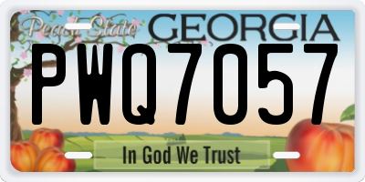 GA license plate PWQ7057