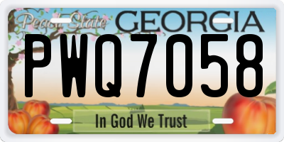 GA license plate PWQ7058