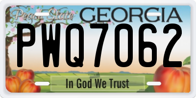 GA license plate PWQ7062