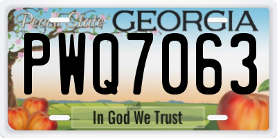 GA license plate PWQ7063