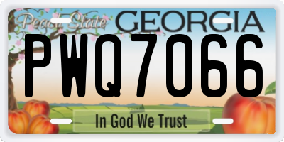GA license plate PWQ7066