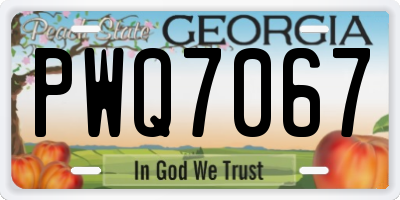 GA license plate PWQ7067