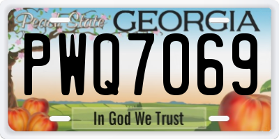 GA license plate PWQ7069