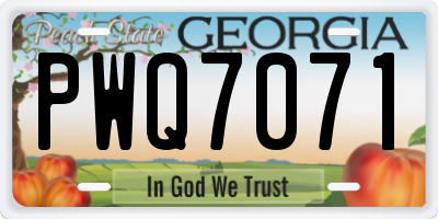 GA license plate PWQ7071