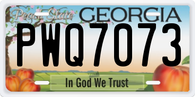 GA license plate PWQ7073