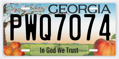 GA license plate PWQ7074