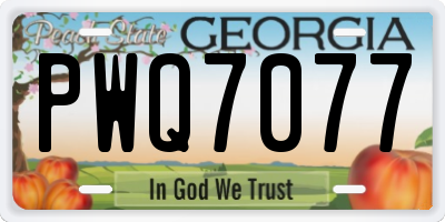 GA license plate PWQ7077