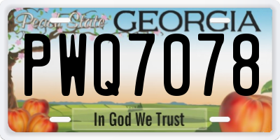 GA license plate PWQ7078