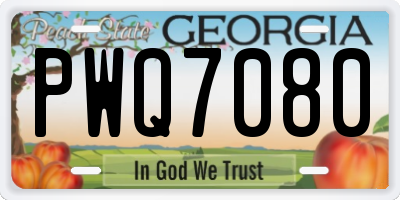 GA license plate PWQ7080