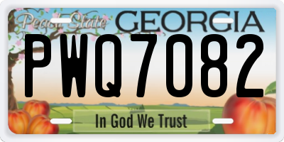 GA license plate PWQ7082