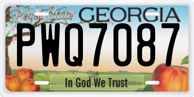 GA license plate PWQ7087
