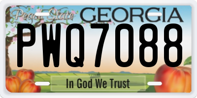 GA license plate PWQ7088