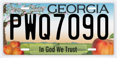 GA license plate PWQ7090