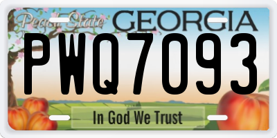 GA license plate PWQ7093