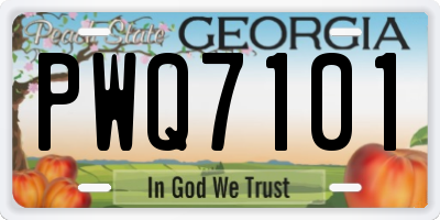 GA license plate PWQ7101