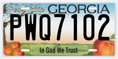 GA license plate PWQ7102