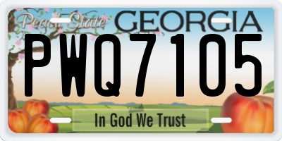 GA license plate PWQ7105