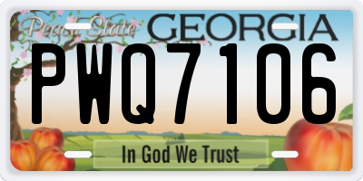 GA license plate PWQ7106