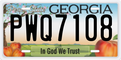 GA license plate PWQ7108