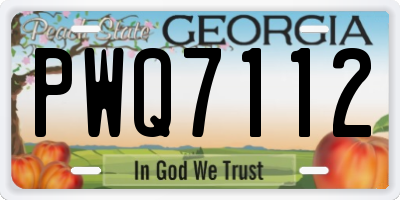 GA license plate PWQ7112