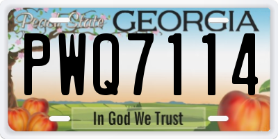 GA license plate PWQ7114